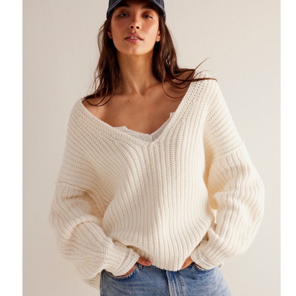 Free People We The Free Cuddle V-Neck Cozy Sweater